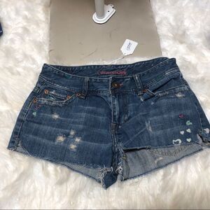 american eagle jean heart shorts (1008)